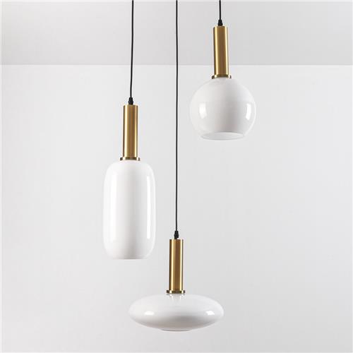 Hanglamp Dennis met melkwit glas, 3-lichts