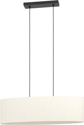EGLO Febres Hanglamp - E27 - 78 cm - Zwart/Wit - Teddy stof