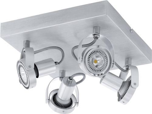 EGLO Novorio - Spot - 4 Lichts - LED - 270X270mm. - Aluminium-Geborsteld