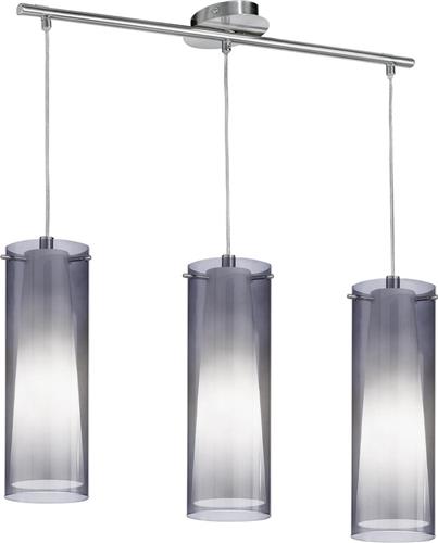 EGLO Pinto Nero Hanglamp - 3 Lichts - Nikkel-Mat - Zwart-Transparent, Wit