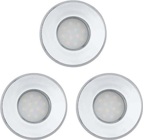EGLO Igoa - Inbouwspot - LED - Chroom - IP44 -  Set 3 Spots