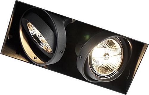 QAZQA oneon trimless 70 - Moderne Inbouwspot - 2 lichts - L 217 mm - Zwart - Woonkamer | Slaapkamer | Keuken