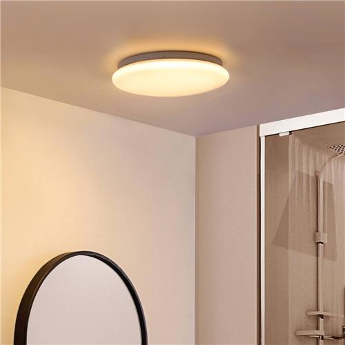 Lindby - Slimme plafondlamp - 1licht - Plastic, metaal - H: 6.5 cm - wit - Inclusief lichtbron