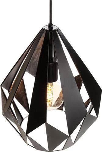 EGLO Vintage Carlton 1 Hanglamp - 1 Lichts - Ø310mm. - Zwart, Zilver