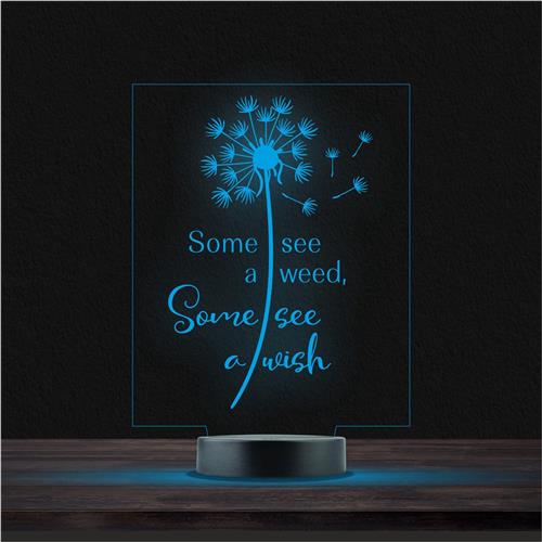 Led Lamp Met Gravering - RGB 7 Kleuren - Some See A Wish