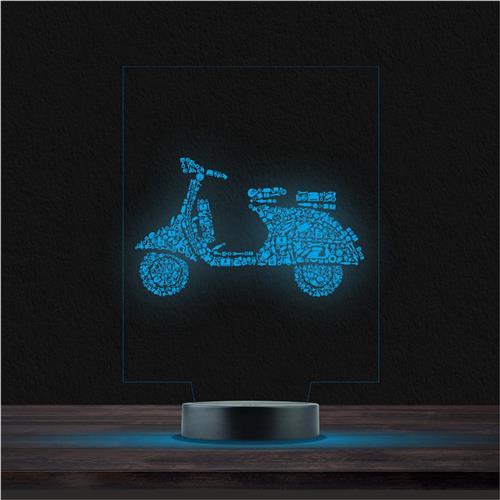 Led Lamp Met Gravering - RGB 7 Kleuren - Scooter