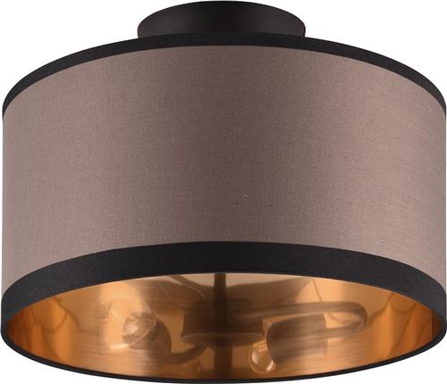 LED Plafondlamp - Plafondverlichting - Trion Vamos - E14 Fitting - 2-lichts - Rond - Mat Zwart - Metaal