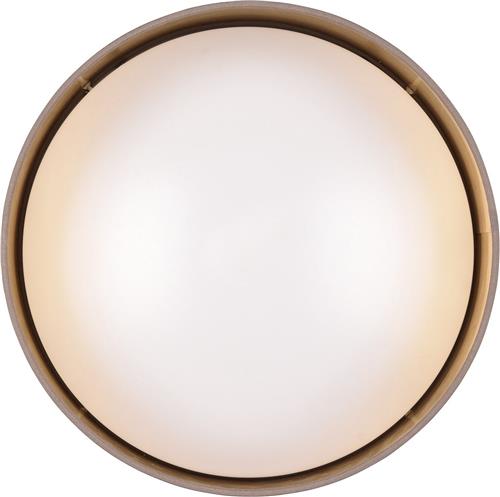 LED Plafondlamp - Torna Lukaku - Warm Wit - 3000K - 12W - Rond - Taupe - Textiel