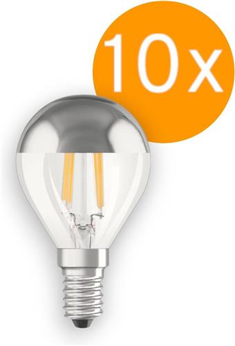 10 stuks Ledvance LED kopspiegellamp zilver E14 4W 350lm 2700K Niet-Dimbaar