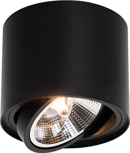 QAZQA Moderne plafondspot zwart draai- en kantelbaar AR111 - Rondoo Up