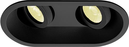 Inbouwspot Armin met Philips HUE White - spotje - Zwart - dubbele verdiepte spot - Voor binnen / woonkamer / keuken / slaapkamer - IP20 - GU10 - Buitendiameter: Dubbele spot - boorgat: Vierkante uitsparing - min. Inbouwdiepte: 90MM
