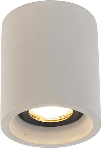 QAZQA deep - Landelijke LED Smart Plafondspot | Spotje | Opbouwspot incl. wifi - 1 lichts - Ø 10 cm - Grijs - Woonkamer | Slaapkamer | Keuken