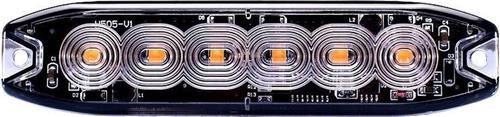 Ultra slim 6-LED Oranje flitser - R65 / R10 certificering E-markering