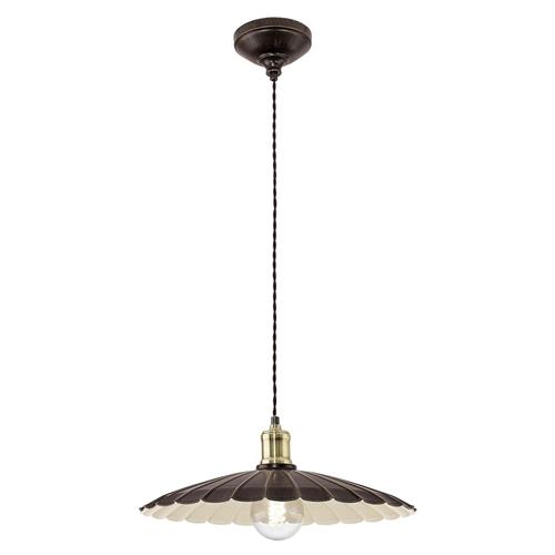 EGLO Vintage Hemington - Hanglamp - 1 Lichts - Ø405mm.  Zwart-Goud, Ivoor