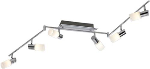 OSRAM - LED Plafondspot - Torna Clupo - 24W - Warm Wit 3000K - 6-lichts - Rechthoek - Mat Chroom - Aluminium