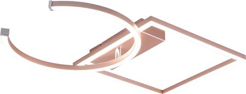 LED Plafondlamp - Plafondverlichting - Trion Pivacci - 23.5W - Natuurlijk Wit 4000K - Dimbaar - Rechthoek - Mat Roségoud - Aluminium