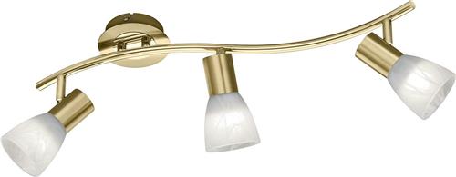 LED Plafondspot - Torna Levino - E14 Fitting - Warm Wit 3000K - 3-lichts - Rechthoek - Mat Goud - Aluminium