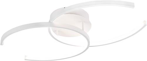 LED Plafondlamp - Plafondverlichting - Trion Cocon - 20W - Natuurlijk Wit 4000K - Dimbaar - Rond - Mat Wit - Aluminium