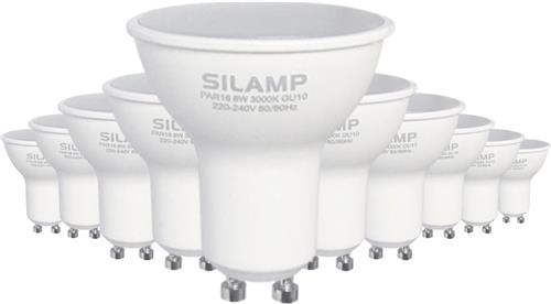 Ledlamp G U10 6W 220V SMD2835 PAR16 10LED 90 ° (10 stuks) - Koel wit licht - Overig - Pack de 10 - Wit Froid 6000K - 8000K - SILUMEN