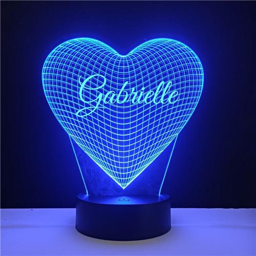 3D LED Lamp - Hart Met Naam - Gabrielle