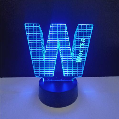 3D LED Lamp - Letter Met Naam - Wolter