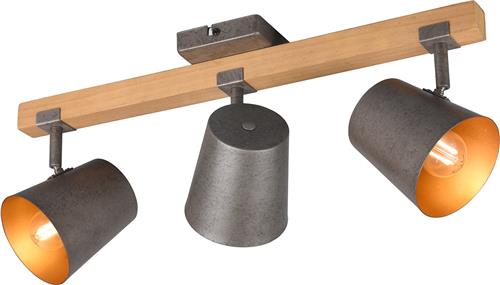 LED Plafondspot - Torna Bimm - E14 Fitting - 3-lichts - Rond - Antiek Nikkel - Aluminium