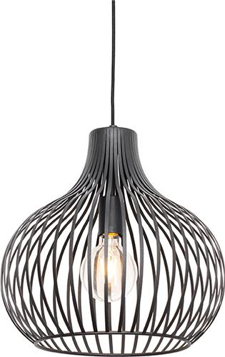 QAZQA saffira - Moderne Hanglamp - 1 lichts - Ø 380 mm - Zwart - Woonkamer | Slaapkamer | Keuken