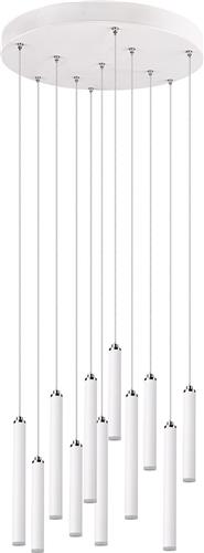 LED Hanglamp - Torna Tular - 22W - Warm Wit 3000K - Dimbaar - Rond - Mat Wit - Aluminium