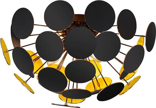 LED Plafondlamp - Plafondverlichting - Torna Discon - E14 Fitting - 3-lichts - Rond - Mat Zwart Aluminium