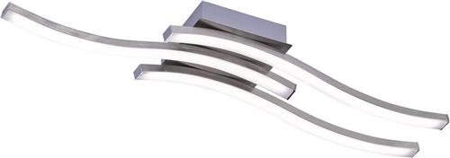 LED Plafondlamp - Plafondverlichting - Torna Ritonu - 15W - Warm Wit 3000K - Rechthoek - Mat Nikkel - Aluminium