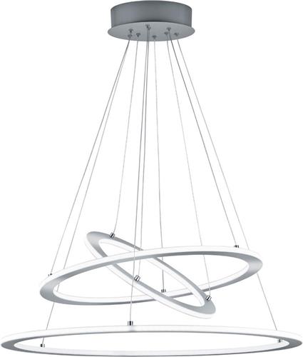 LED Hanglamp - Trion Duban - 75W - Warm Wit 3000K - Dimbaar - Rond - Mat Nikkel - Aluminium