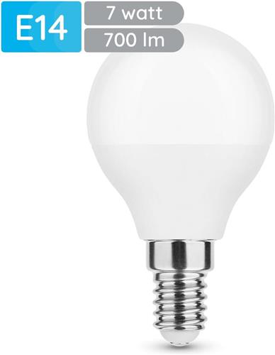 Modee E14 LED Lamp 7W - 700lm - 6000K - Daglicht Wit - LED Globe Mini P45 - Vervangt 54W Halogeen Gloeilamp
