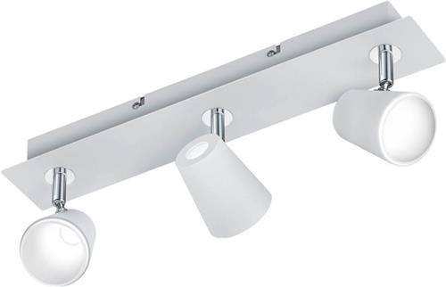 LED Plafondspot - Trion Narca - 18W - Warm Wit 3000K - 3-lichts - Rechthoek - Mat Wit - Aluminium