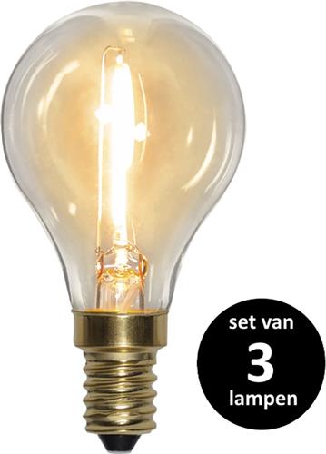 Star Trading LED Kogel Lamp lichtbron - E14 - Niet dimbaar - Super Warm Wit <2200K - 0.8 Watt - vervangt 15W Halogeen  - set van 3