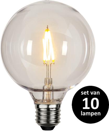 0.6W(E27) Bol XL voor prikkabel (G95) -Super Warm Wit (< 2200K) -Niet dimbaar - , Voor prikkabel - set van 10