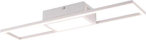 LED Plafondlamp - Plafondverlichting - Torna Riyaz - 22W - Aanpasbare Kleur - Afstandsbediening - Dimbaar - Rechthoek - Mat Wit - Aluminium