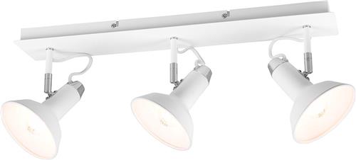 LED Plafondspot - Trion Rollo - E14 Fitting - 3-lichts - Rechthoek - Mat Wit - Aluminium