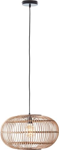 Brilliant Woodball - Hanglamp - E27 - max 1x60W - Zwart/Rotan