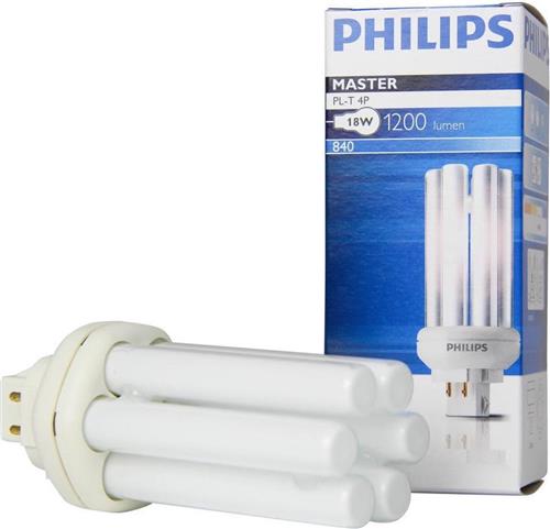 Philips PL-T 18W 840 4P MASTER   Koel Wit - 4-Pin.