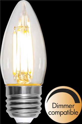 Kaars lamp - E27 - 4.2W - Extra Warm Wit - 2700K - Dimbaar