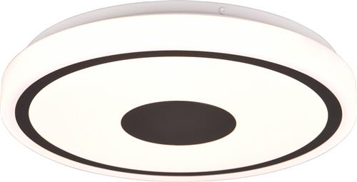 LED Plafondlamp - Plafondverlichting - Trion Duna - 16W - Warm Wit 3000K - Rond - Mat Zwart - Kunststof