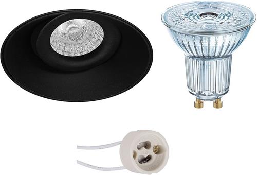 LED Spot Set - OSRAM Parathom PAR16 940 36D - Proma Nivas Pro - GU10 Fitting - Dimbaar - Inbouw Rond - Mat Zwart - 3.7W - Natuurlijk Wit 4000K - Trimless - Kantelbaar - Ø150mm