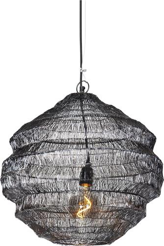 QAZQA vadi - Oosterse Hanglamp - 1 lichts - Ø 450 mm - Zwart - Woonkamer | Slaapkamer | Keuken