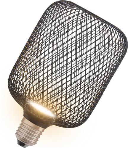 OSRAM DECOR LED platte lamp in een metalen behuizing van mat kunststof in zwart met 100 mm in warm wit (2700 K), 3,5 W / 300 lm en E27 fitting, is niet dimbaar en biedt elegante verlichting.