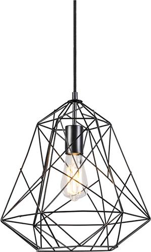 QAZQA framework - Moderne Hanglamp - 1 lichts - Ø 370 mm - Zwart - Woonkamer | Slaapkamer | Keuken