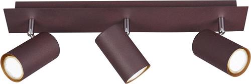 LED Plafondspot - Torna Mary - GU10 Fitting - 3-lichts - Rechthoek - Roestkleur - Aluminium