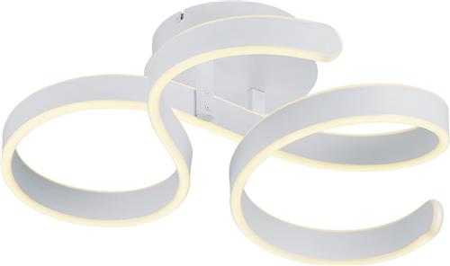 LED Plafondlamp - Plafondverlichting - Trion Frinco - 40W - Warm Wit 3000K - Dimbaar - Rond - Mat Wit - Aluminium