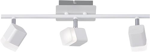 LED Plafondspot - Trion Ribon - 12W - Warm Wit 3000K - 3-lichts - Rechthoek - Mat Wit - Aluminium