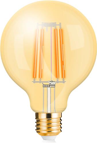 LED Lamp E27 Globe Filament - Brinton - Amber 6W 540lm - 822 Zeer Warm Wit 2200K - G95 - Dimbaar | Vervangt 45W
