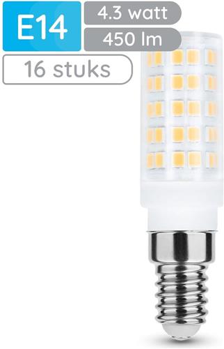 Modee LED Buislamp E14 - 4.3W 4000K 450lm 230V - LED Afzuigkaplamp - Wit Licht - 16 stuks